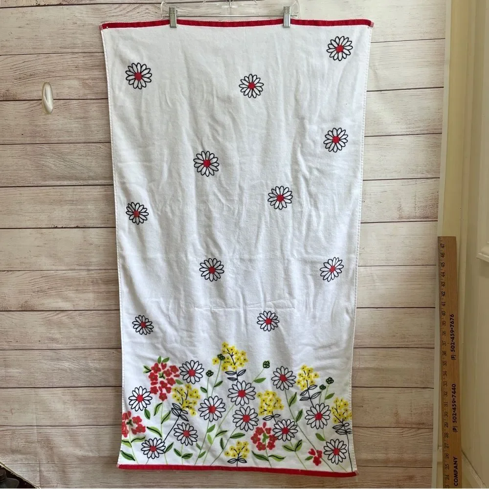 VINTAGE VERA NEUMANN WILDFLOWER THREE PIECE BATH TOWEL SET‎
